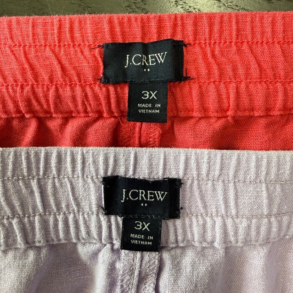 J Crew Women’s Plus 100% Linen Bundle Of‎ 2 Shorts Size 3XL